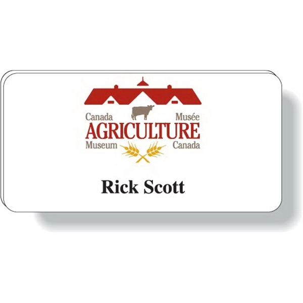 Rectangle shaped plastic magnetic badge with magnetic clip attached. Sub-surface full... from ASI 87400 ArtechPro