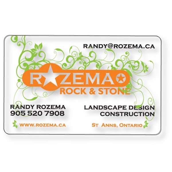 Clear Plastic Wallet Cards on .020 clear matte PVC. Screen-printed in... from ASI 87400 ArtechPro