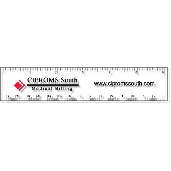Clear 6" plastic ruler with square or rounded corners on .020,... from ASI 87400 ArtechPro