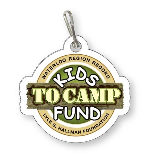 Custom shape zipper pulls made from white plastic.... from ASI 87400 ArtechPro