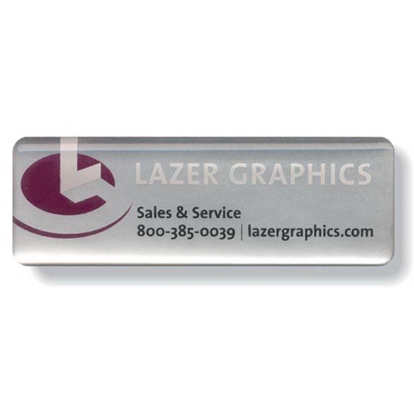 Custom Shape Screen-Printed Matte Silver Polyester Domed Decal... from ASI 87400 ArtechPro
