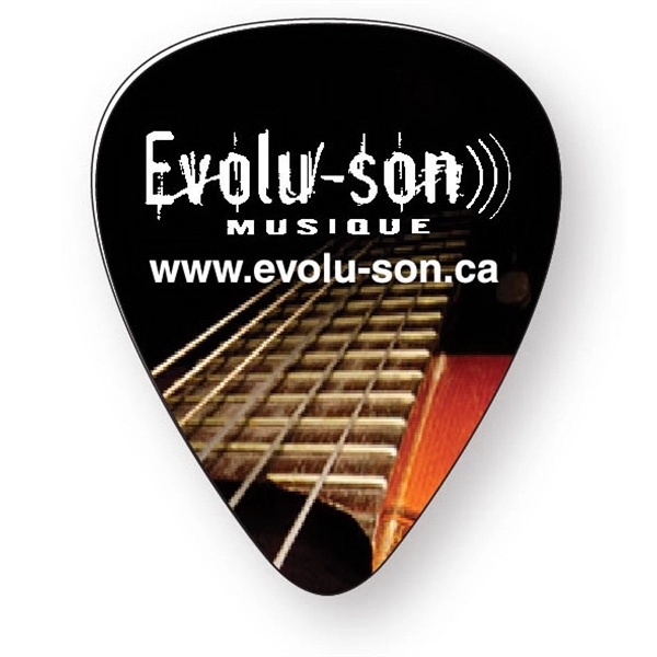 White guitar pick made of tough .030 plastic, .95" x 1.17".... from ASI 87400 ArtechPro