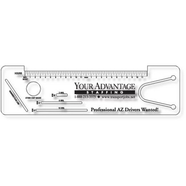 Logbook Ruler - Clear gloss copolyester plastic, 2.4" x 8.8".... from ASI 87400 ArtechPro