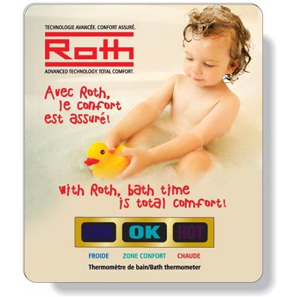 Liquid crystal bath thermometer indicates cool, ok, hot.... from ASI 87400 ArtechPro