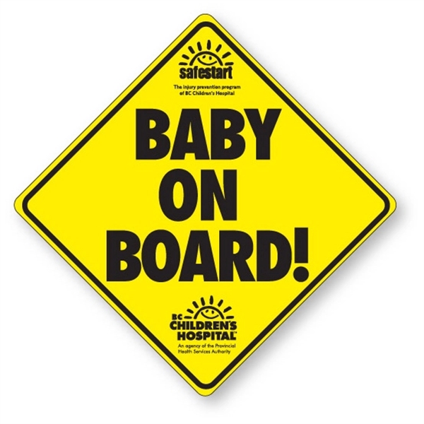 Baby on Board sign made from .008 vinyl static face, 5"... from ASI 87400 ArtechPro