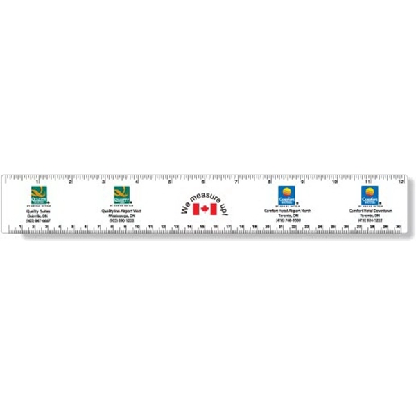 White Gloss Flexible .020 PVC Plastic Rulers. Screen-printed in full color... from ASI 87400 ArtechPro