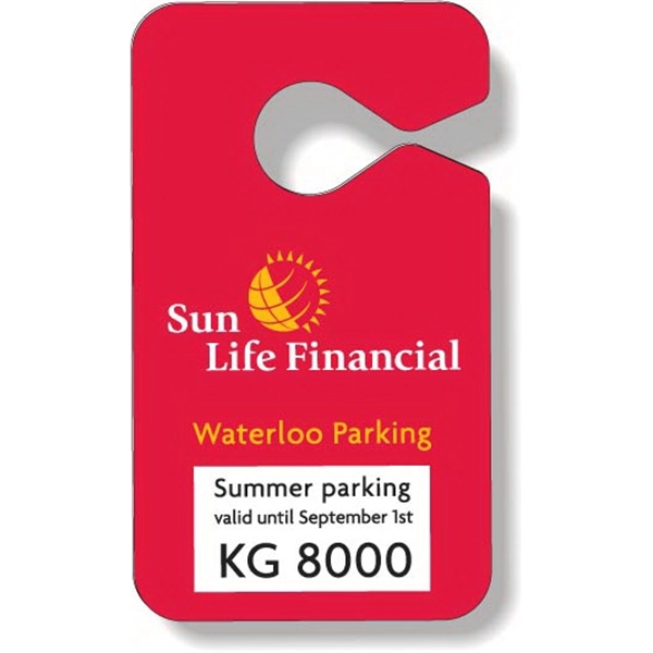White gloss .020 thick plastic parking tag.... from ASI 87400 ArtechPro