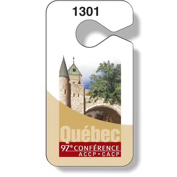 White gloss .020 thick plastic parking tag and consecutive numbering.... from ASI 87400 ArtechPro