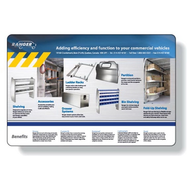 Sealed Edge Counter Mats 11.25" x 17" Clear Vinyl Top, 1/16"Rubber... from ASI 87400 ArtechPro