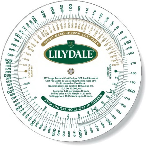 Profit Markup Wheel Calculator. Digitally printed in full color directly on... from ASI 87400 ArtechPro