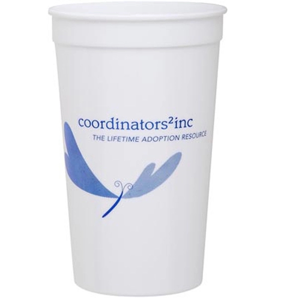 Quick Ship 22 oz. smooth white stadium plastic cold drink cup.... from ASI 31490 Admatch Corporation / Admatch-Regal