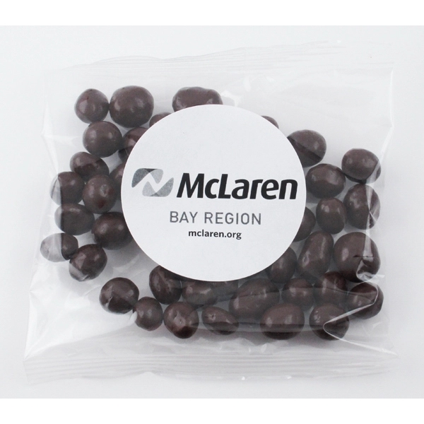 Dark chocolate espresso beans in a 5" x 5" bag, 2... from ASI 44900 NC Custom (CI/Lanco)