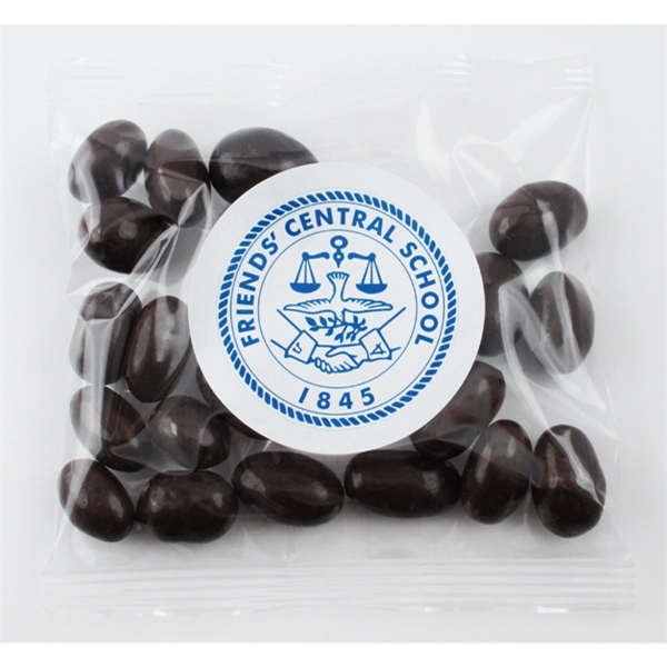 Dark chocolate almonds in a 5' x 5" bag.... from ASI 44900 NC Custom (CI/Lanco)