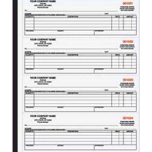 Stitched carbonless multiform book with 200 receipts and 50 sheet sets,... from ASI 52493 Ennis Inc