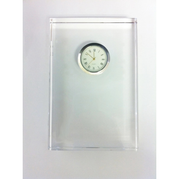CRYSTAL TROPHY 4" X 6" WITH CLOCK... from ASI 55540 Furniward Company / Furniward