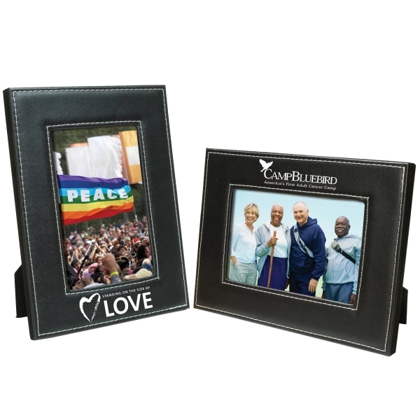 5" x 7" photo frame with white stitching, black velvet back... from ASI 62190 Illini