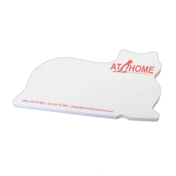 Cat shaped note pad measuring 3 3/4"W x 2 3/4"H and... from ASI 92980 WOV-IN® / Promopet