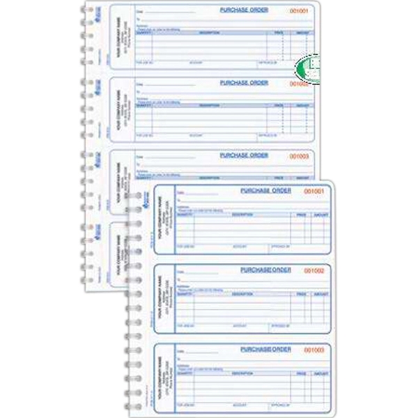 2 3/4" x 8 1/2" three-part carbonless wire bound purchase order... from ASI 52493 Ennis Inc
