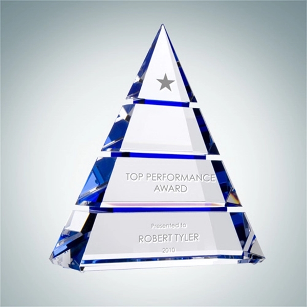 Luxor Pyramid Triangle with Blue Accent Crystal Award... from ASI 47791 Best Deal Awards / Best Deal Awards