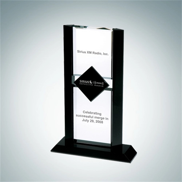Crystal glass flair with ebony diamond Award.... from ASI 47791 Best Deal Awards / Best Deal Awards