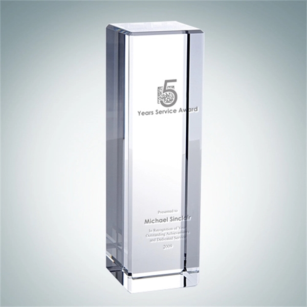 Crystal glass rectangular column award.... from ASI 47791 Best Deal Awards / Best Deal Awards
