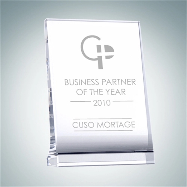 Crystal glass curved back vertical plaque.... from ASI 47791 Best Deal Awards