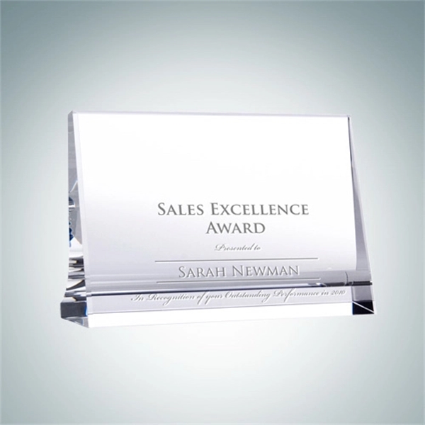 Crystal glass curved back horizontal plaque.... from ASI 47791 Best Deal Awards