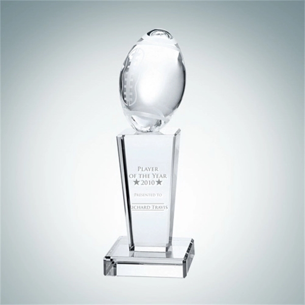 Crystal glass football on pedestal.... from ASI 47791 Best Deal Awards