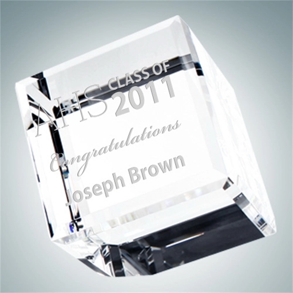 Crystal glass beveled diamond cube.... from ASI 47791 Best Deal Awards