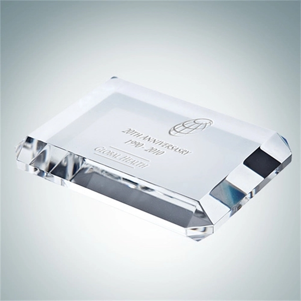 3/4" x 4" x 3" beveled rectangle crystal glass paperweight.... from ASI 47791 Best Deal Awards / Best Deal Awards