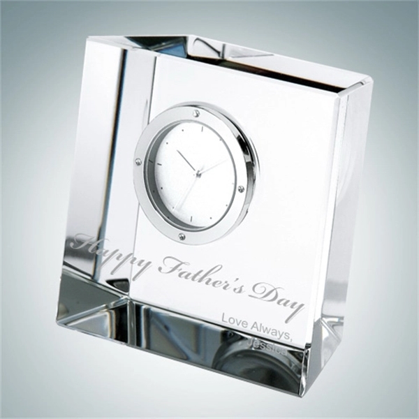 Slanted block crystal glass clock.... from ASI 47791 Best Deal Awards / Best Deal Awards