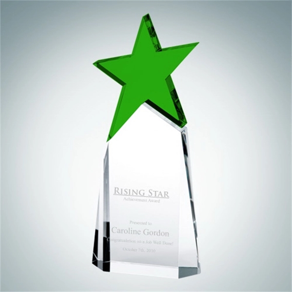 Green star crystal glass award.... from ASI 47791 Best Deal Awards / Best Deal Awards