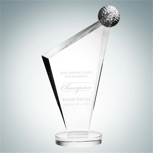Concept golf crystal glass award.... from ASI 47791 Best Deal Awards / Best Deal Awards