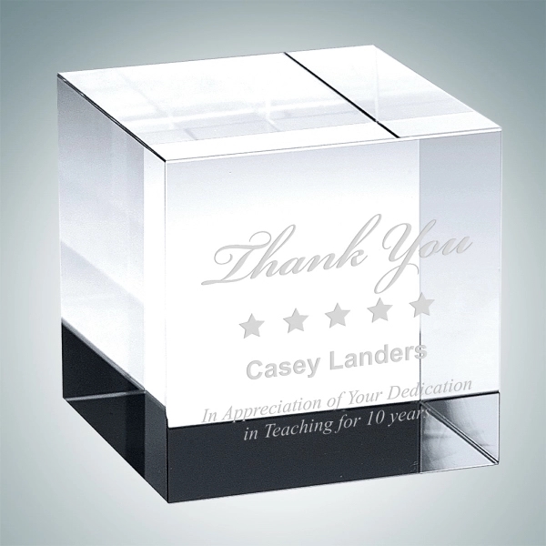 Straight cube paperweight made of optical crystal can be used as... from ASI 47791 Best Deal Awards