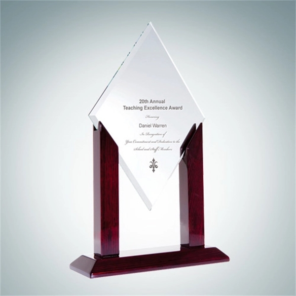 12 3/4" x 8" x 3" floating glass diamond award resting... from ASI 47791 Best Deal Awards / Best Deal Awards