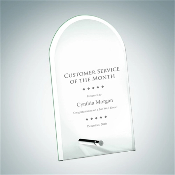 Jade glass beveled arch with aluminum pole award.... from ASI 47791 Best Deal Awards / Best Deal Awards