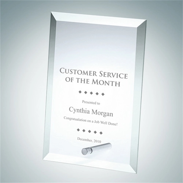 Jade beveled beveled vertical rectangle with aluminum pole award.... from ASI 47791 Best Deal Awards