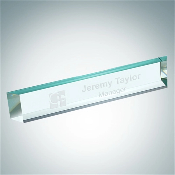 Slant beveled jade glass nameplate.... from ASI 47791 Best Deal Awards / Best Deal Awards