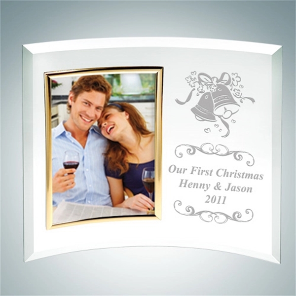 Jade glass personalize curved vertical gold photo frame.... from ASI 47791 Best Deal Awards