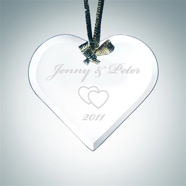 3" x 3 1/2" x 1/8" beveled heart jade glass ornament... from ASI 47791 Best Deal Awards / Best Deal Awards