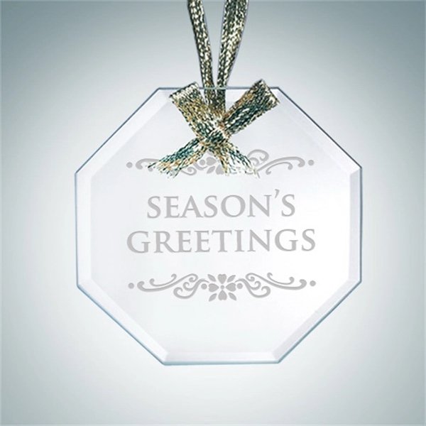 3" x 3" x 1/8" beveled octagon jade glass ornament with... from ASI 47791 Best Deal Awards / Best Deal Awards