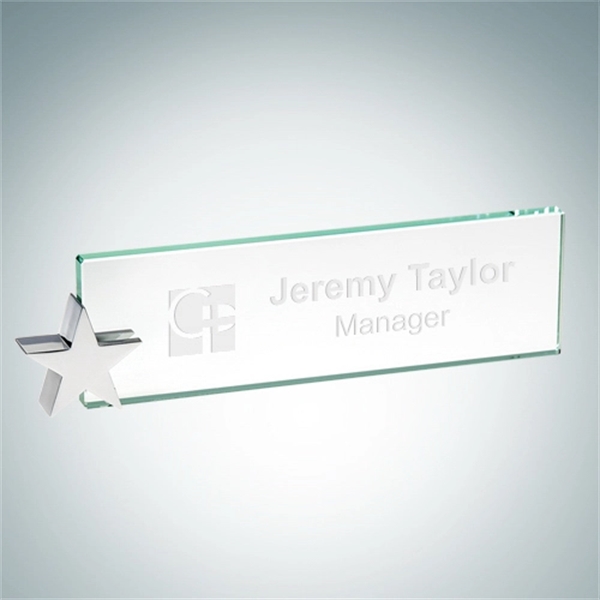 Nameplate jade glass with star holder.... from ASI 47791 Best Deal Awards