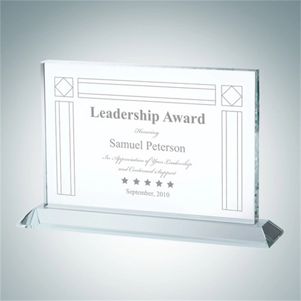 Clear glass horizontal rectangle with base award.... from ASI 47791 Best Deal Awards
