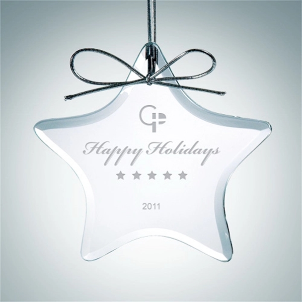 4" x 4" x 3/16" beveled star clear glass ornament with... from ASI 47791 Best Deal Awards / Best Deal Awards