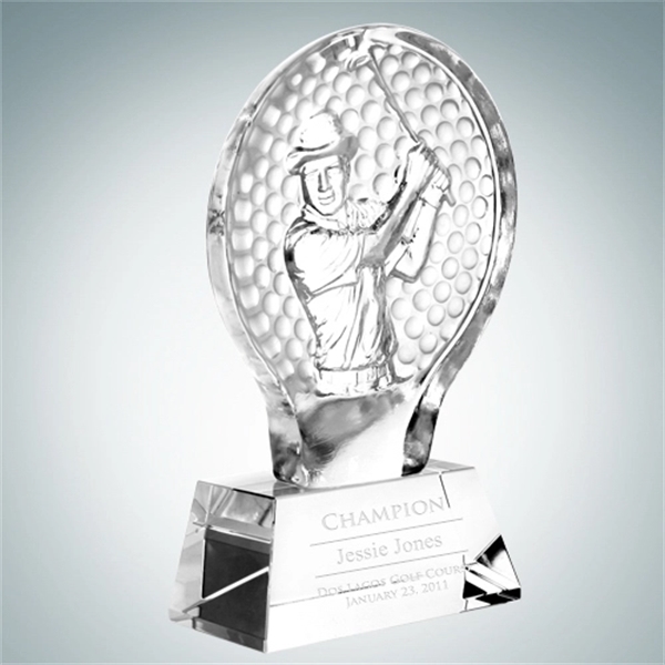 Molten glass male golfer champion golf tournament award.... from ASI 47791 Best Deal Awards