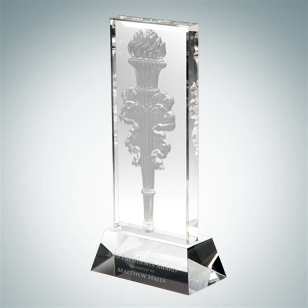 Pate de verre crystal glass victory flame award.... from ASI 47791 Best Deal Awards / Best Deal Awards