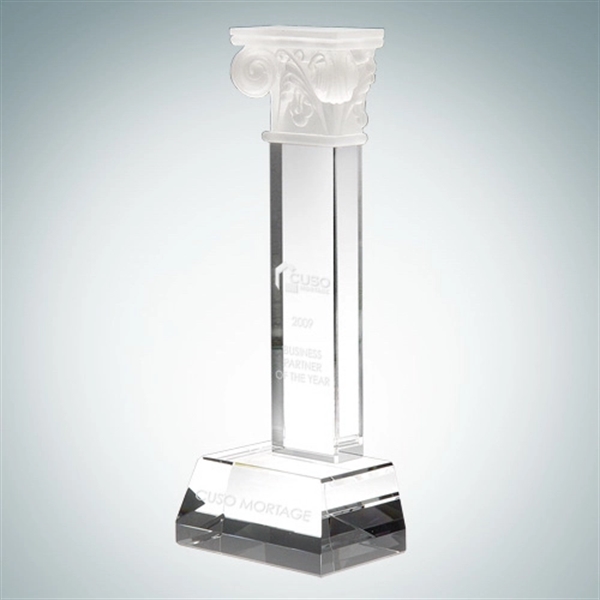 Pate de verre crystal glass pillar of success... from ASI 47791 Best Deal Awards / Best Deal Awards