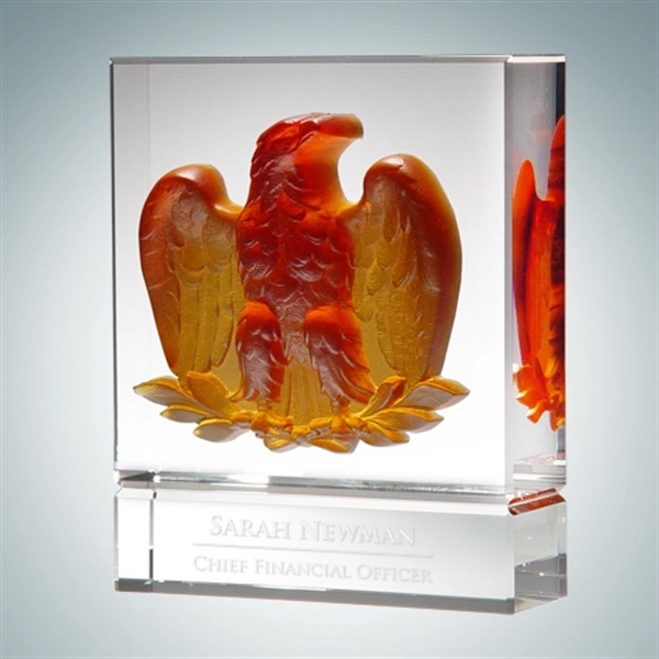 Pate de Verre optical crystal majestic amber eagle.... from ASI 47791 Best Deal Awards / Best Deal Awards
