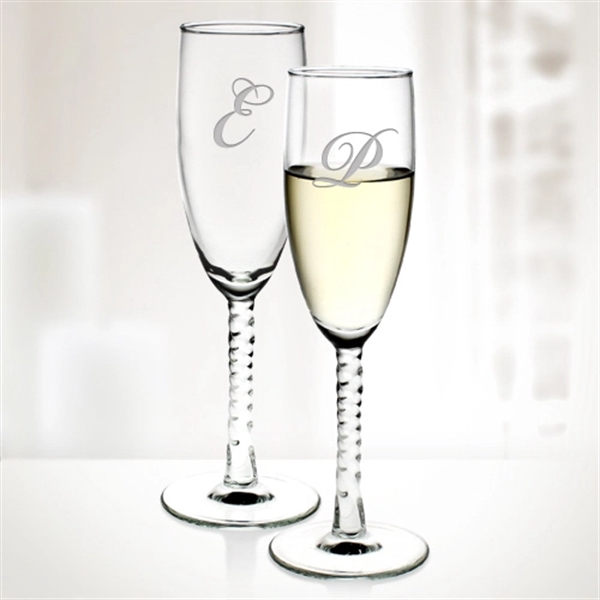 Set of 2 twisted glass champagne flutes with 5.75 oz. capacity.... from ASI 47791 Best Deal Awards / Best Deal Awards