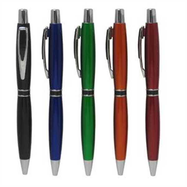 Plunger action ballpoint pen with colorful barrel and customization.... from ASI 90859 Tempo Industries Inc / Tempoline